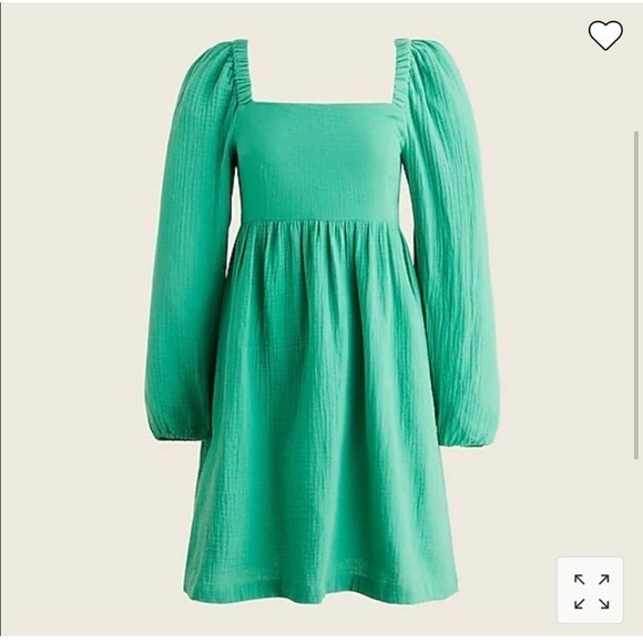 J.Crew Squareneck Gauze Mini Dress in Green, XXS - Picture 4 of 12